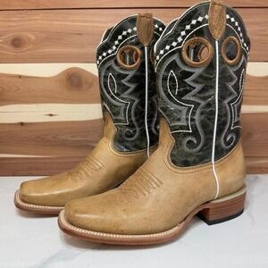 J.B Dillon Men's Square Toe Color Nevada Tan Western Cowboy Boots sz 7.5 - NEW‎